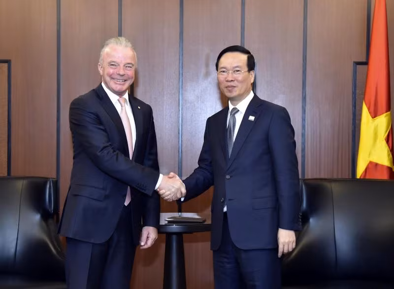 Chủ tịch nước Võ Văn Thưởng tiếp Phó Chủ tịch cấp cao Tập đoàn Boeing, kiêm Chủ tịch Boeing toàn cầu Brendan Nelson.