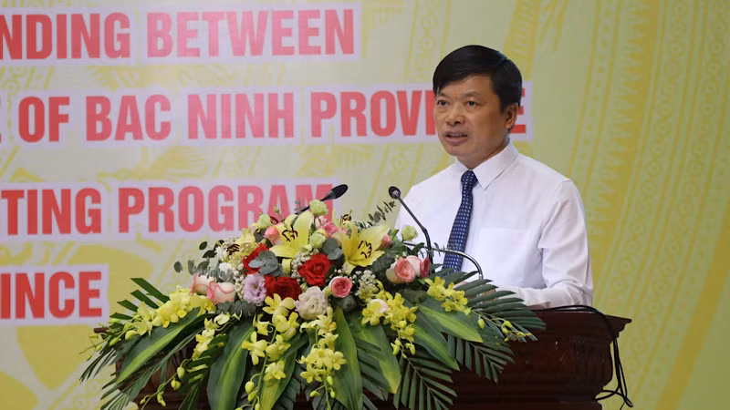 Phó Chủ tịch Ủy ban nhân dân tỉnh Bắc Ninh Đào Quang Khải phát biểu.