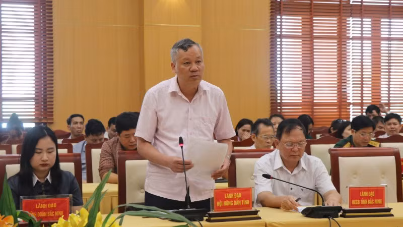 Đại diện Hội Nông dân tỉnh tham gia góp ý kiến.