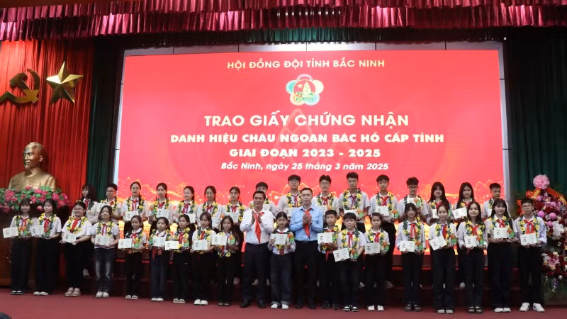 Các cháu ngoan Bác Hồ được tuyên dương tại Đại hội.