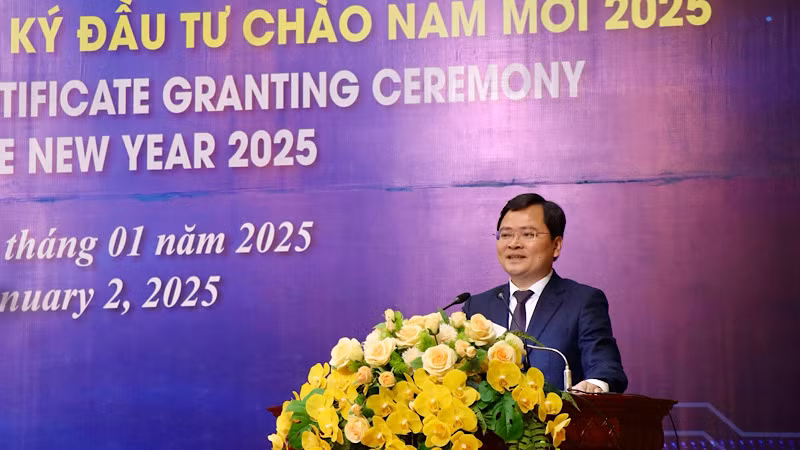 Bí thư Tỉnh ủy Bắc Ninh Nguyễn Anh Tuấn chúc mừng và cảm ơn các nhà đầu tư, doanh nghiệp đã tin tưởng, lựa chọn Bắc Ninh để tiếp tục đầu tư và thực hiện đầu tư mới.