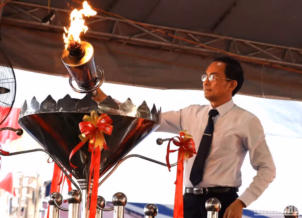 Đồng chí Võ Văn Chánh tại lễ tuyển quân thành phố Biên Hòa tháng 2/2023.