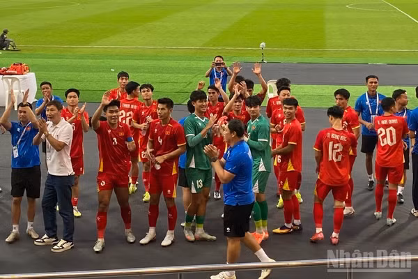 U22 Việt Nam giành vé vào bán kết đầy thuyết phục. (Ảnh: XUÂN SƠN)
