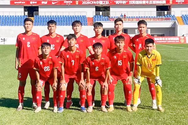Đội hình xuất phát của U16 Việt Nam. (Ảnh: VFF)