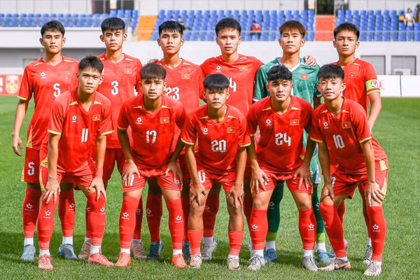 Đội hình xuất phát của U16 Việt Nam. (Ảnh: VFF)