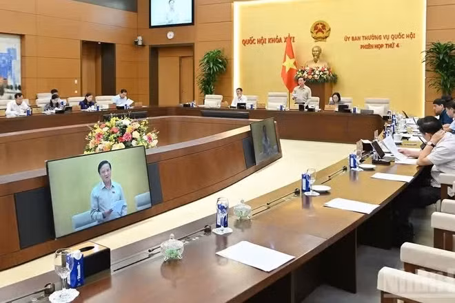 Ủy ban Thường vụ Quốc hội cho ý kiến vào dự án Bộ luật Tố tụng hình sự (sửa đổi). (Ảnh: THỦY NGUYÊN)