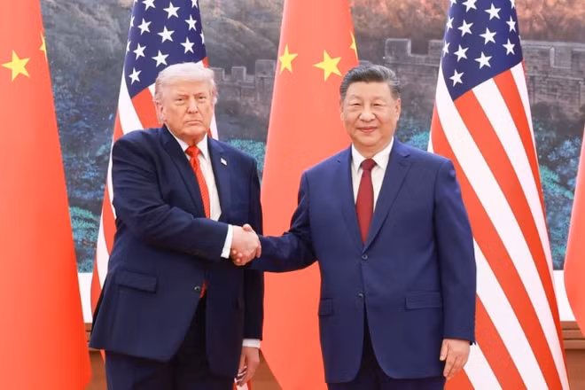 Chủ tịch Trung Quốc Tập Cận Bình và Tổng thống Mỹ Donald Trump. (Ảnh: Tân Hoa xã)