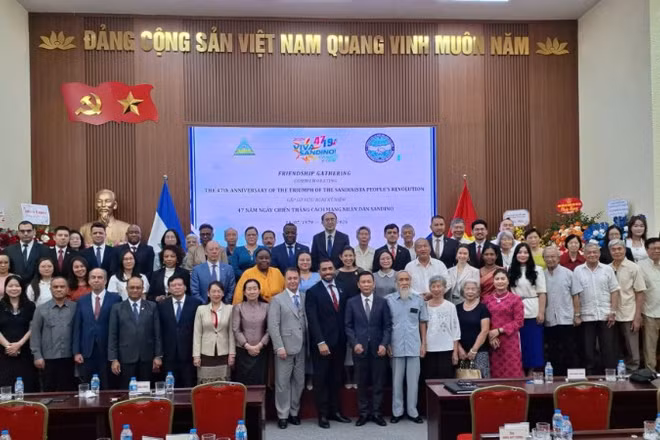 Các đại biểu tham dự Lễ kỷ niệm 47 năm Ngày thắng lợi của Cách mạng Nhân dân Sandinista. (Ảnh: VOV)