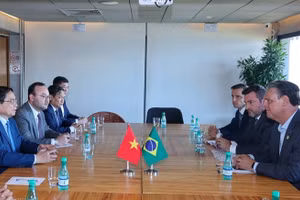 Thủ tướng Chính phủ Phạm Minh Chính tiếp Bộ trưởng Nông nghiệp Brazil Carlos Fávaro. (Ảnh: VGP/Nhật Bắc)