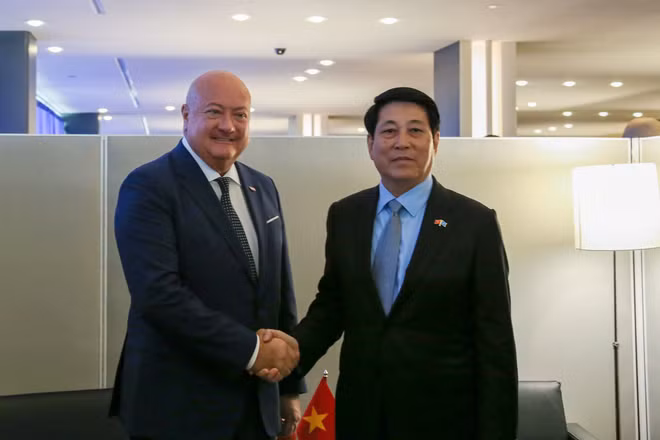 Chủ tịch nước Lương Cường tiếp Thủ tướng nước Cộng hòa Áo Christian Stocker. (Ảnh: Xuân Kỳ)