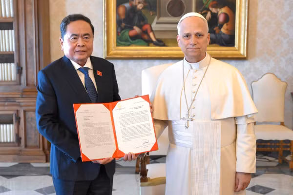 [Ảnh] Chủ tịch Quốc hội Trần Thanh Mẫn hội kiến Giáo hoàng Leo XIV