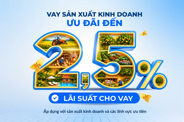 PVcomBank hỗ trợ lãi suất đến 2,5%/năm so với lãi suất vay sản xuất kinh doanh thông thường. (Ảnh: PVcomBank)
