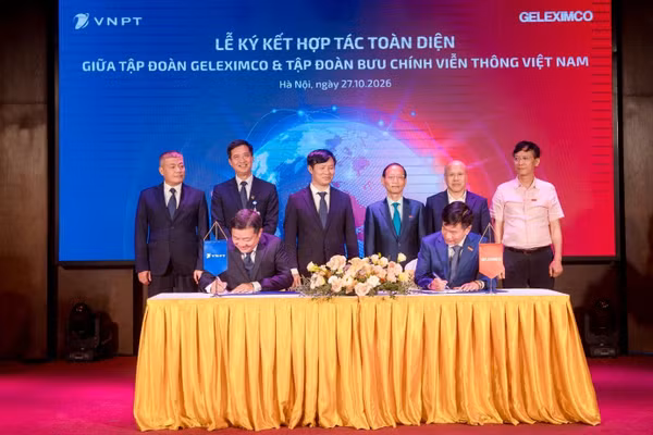 Đại diện VNPT và Geleximco ký kết thỏa thuận hợp tác (Ảnh: VNPT)