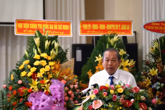 Phó Thủ tướng Thường trực Chính phủ Trương Hòa Bình phát biểu tại hội thảo. 