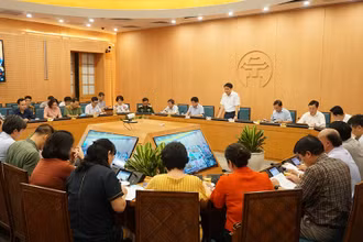 Quang cảnh buổi họp Ban chỉ đạo. (Ảnh: NGUYỄN HÀ)