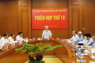 Tổng Bí thư, Chủ tịch nước Nguyễn Phú Trọng phát biểu tại phiên họp.