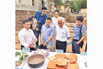 Các nhà khoa học thảo luận về những hiện vật khảo cổ tại Hoàng thành Thăng Long.