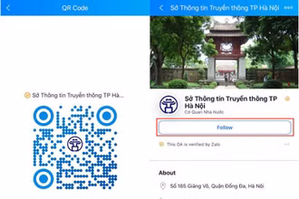 Người dân có thể quét mã QR và nhấn “Quan tâm” sẽ nhận được ngay những tin tức về bầu cử.