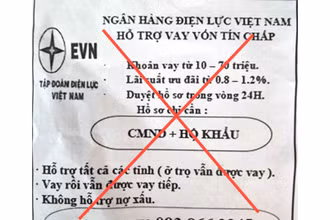 Giả mạo thương hiệu EVN quảng cáo cho vay tín chấp