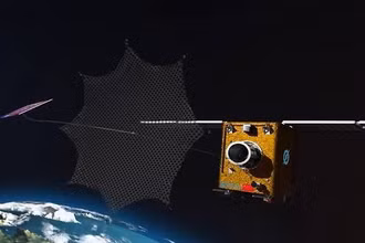 Robot NEO-01 có thể dùng lưới để dọn rác không gian. Ảnh Origin Space.