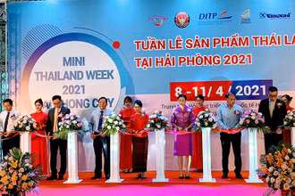 Quang cảnh khai mạc Tuần lễ sản phẩm Thái Lan tại Hải Phòng.