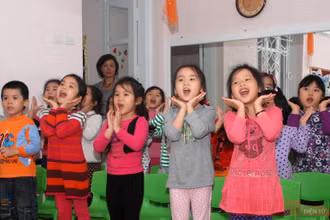 Học sinh mầm non. Ảnh: DUY LINH