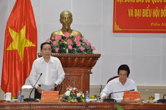 Đồng chí Trần Thanh Mẫn phát biểu chỉ đạo tại buổi làm việc.
