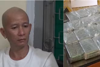 Đối tượng Hà Quang Hiệp cùng tang vật.