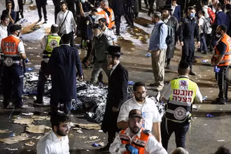 Hiện trường vụ giẫm đạp tại Israel làm ít nhất 45 người chết. (Ảnh: Reuters)
