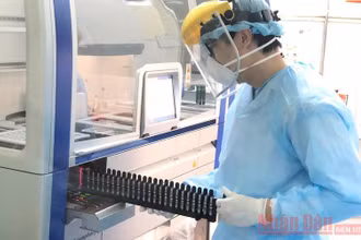 Xét nghiệm Covid-19 tại Trung tâm Y tế dự phòng Hải Phòng.