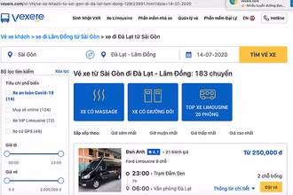 Các trang thương mại điện tử cho phép hành khách chọn chỗ, đặt chỗ, chọn tuyến, giờ khởi hành... tràn lan.