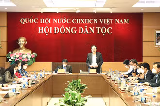 Đồng chí Trần Thanh Mẫn phát biểu ý kiến tại buổi làm việc.
