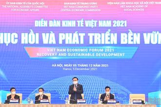 Ảnh: Các đại biểu dự Diễn đàn Kinh tế đóng góp ý kiến thảo luận