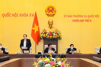 Phó Chủ tịch Thường trực Quốc hội Trần Thanh Mẫn kết luận phiên làm việc. Ảnh: quochoi.vn