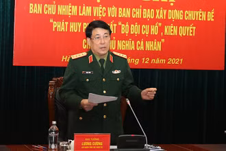 Đại tướng Lương Cường phát biểu tại hội nghị.