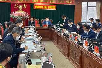 Đoàn công tác Trung ương làm việc với Ban Thường vụ Tỉnh ủy Hải Dương.