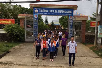 Trường trung học cơ sở xã Mường Cang, nơi xảy ra sự việc.