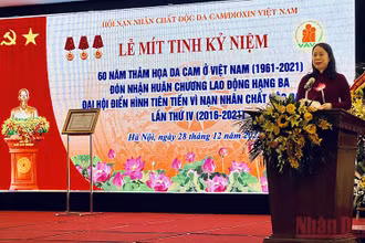 Phó Chủ tịch nước Võ Thị Ánh Xuân phát biểu tại Lễ Mít-tinh.