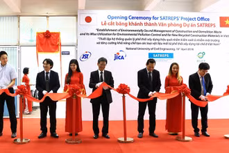 Khánh thành Văn phòng dự án JST-JICA SATREPS về quản lý và tái chế rác thải xây dựng, tháng 4/2018. (Ảnh: JICA Việt Nam cung cấp)