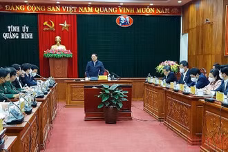 Thủ tướng Phạm Minh Chính phát biểu tại buổi làm việc với lãnh đạo tỉnh Quảng Bình.