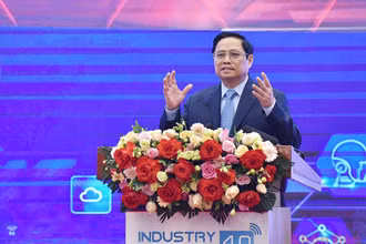 Thủ tướng Phạm Minh Chính phát biểu tại Diễn đàn. (Ảnh: TRẦN HẢI)