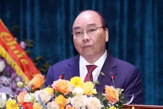 Chủ tịch nước Nguyễn Xuân Phúc phát biểu tại lễ kỷ niệm. (Ảnh: Thống Nhất/TTXVN)