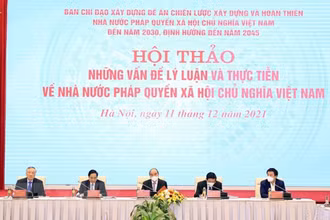 [Hình ảnh] Chủ tịch nước chủ trì hội thảo về Nhà nước pháp quyền xã hội chủ nghĩa