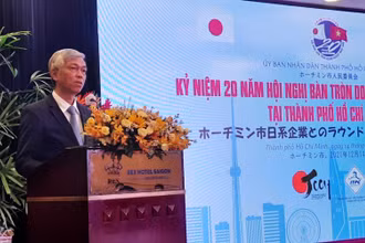 Ông Võ Văn Hoan, Phó Chủ tịch UBND Thành phố Hồ Chí Minh phát biểu khai mạc “Kỷ niệm 20 năm Hội nghị bàn tròn Nhật Bản tại Thành phố Hồ Chí Minh”.