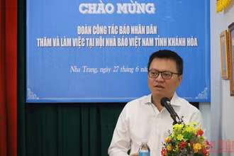 Đồng chí Lê Quốc Minh phát biểu tại buổi làm việc.