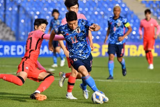 U23 Hàn Quốc trở thành cựu vương châu Á sau trận thua 0-3 trước U23 Nhật Bản. (Ảnh: AFC)