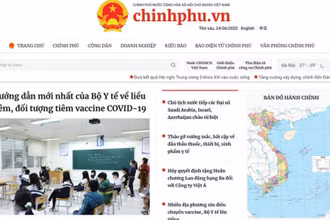 Giao diện Cổng Thông tin điện tử Chính phủ.