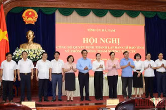 Ban Chỉ đạo phòng, chống tham nhũng, tiêu cực tỉnh Hà Nam ra mắt. (ẢNH: NGUYỄN HẰNG)