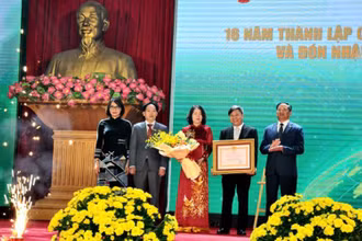 Thừa ủy quyền của Chủ tịch nước, Phó Chủ tịch Thường trực Ủy ban nhân dân tỉnh Hưng Yên Đặng Ngọc Quỳnh trao tặng Huân chương Lao động hạng Nhì cho Công ty Cổ phần công nghệ cao Traphaco.