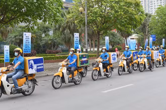 Ra quân hưởng ứng Tháng vận động triển khai bảo hiểm xã hội toàn dân (Ảnh: Bảo hiểm xã hội Hà Nội).
